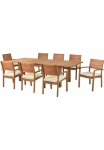 MERXX Garten-Essgruppe &raquo;&raquo;Batavia&laquo;&laquo; rinkinys stalas doppelt ausziehbar: 100x 180/220/260x 75 cm 17 Stk. dalys moderne Landhausoptik in warmen Holznuancen