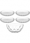 LEONARDO Dubenėlis &raquo;Schalen-/Teller-Set 5er rinkinys CUCINA OPTIC 4x &Oslash; 18 cm & 1x &Oslash; 22 cm&laquo; 5 Stk. i&scaron; I&scaron; stiklo sp&uuml;lmaschinengeeignet