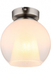 GLOBO LIGHTING Lubinis &scaron;viestuvas &raquo;BARRY&laquo; E27 1 Stk. Deckenlampe/Metall/Glaskugel opal/Glaskristalle/&oslash;: 180mm