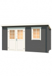 LASITA MAJA Sodo namelis &raquo;Amira 175&laquo; Blochbohlenhaus 28mm Fundamentmass 3800x1750 Carbongrau