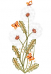 W. Reuter & Sohn - Plauener Spitze&reg; Lango dekoracija &raquo;Fensterbild "Pusteblumen" farbig&laquo;