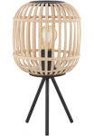 EGLO Stalinis &scaron;viestuvas &raquo;BORDESLEY stalinė lepma E27 Stahl ir mediena Wohnzimmerlampe Lampe&laquo; E27 stalinis &scaron;viestuvas Flurlampe H400 x &Oslash;210 cm juoda spalva natur 1X28W exkl.