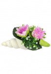 I.GE.A. Dirbtinė gėlė &raquo;Lotus in Muschel-Topf&laquo; Dirbtinis Seerosen-Arrangement in Muschel - Wasserlilien su Bl&uuml;ten