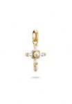 THOMAS SABO Pakabukas Kreuz &raquo;Charm Vintage-Kreuz vergoldet - Connect&laquo; su Zirkonia (synth.) - su S&uuml;&szlig;wasserzuchtperle