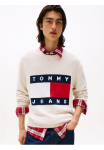 Tommy Jeans Tommy Džinsai Megztinis &raquo;TJM MELANGE FLAG SWEATER&laquo; Regular forma apvalia i&scaron;kirpte Retro Flag Classic
