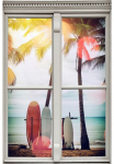 queence Sienų lipdukai &raquo;Surfstrand&laquo; Sienų lipdukai paveikslas selbstklebend 3D langas