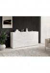 HBZ Pailga indauja &raquo;Spice wei&szlig; blizgus pavir&scaron;ius Wohnzimmerschrank BxHxT 165x80x40 cm&laquo; 1 Stk. dalys su 2 durys 4 stalčiai 2 lentyna kočėlas