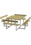 PLUS Garten-Essgruppe &raquo;&raquo;Picnic&laquo; Kombim&ouml;bel su 4 R&uuml;ckenlehnen&laquo; 1 Stk. dalys 224x224x76/45 cm