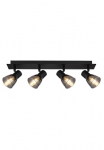 GLOBO LIGHTING Lubinis &scaron;viestuvas &raquo;CLAUDE&laquo; E14 1 Stk. Deckenspot/schwarz/Glas rauchfarben