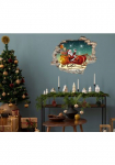 queence 3D sieninis lipdukas &raquo;Weihnachtmann su Geschenken im Schlitten&laquo; selbstklebender Sienų lipdukai Weihnachten