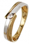 JOBO Auksinis žiedas &raquo;Ring su Zirkonia&laquo; 333 Gelbgold Wei&szlig;gold Bicolor