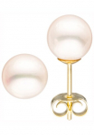 JOBO Pora auskarai 333 Gold su S&uuml;&szlig;wasser-Zuchtperlen 65 mm