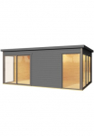 LASITA MAJA Sodo namelis &raquo;DOMEO 3 CARBONGRAU/ANTHRAZIT&laquo; 2-Raum Fundamentmass 5088 x 3219 Carbongrau