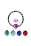 Adelia&acute;s Nasenpiercing &raquo;Piercing Pirsingo auskaras Nasenpiercing&laquo; Titan rinkinys - Žiedas su + 5 Wechsel Klemmplatten su bunten Steinen