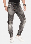 Cipo & Baxx Kareivi&scaron;ko stiliaus džinsai &raquo;Jeans&laquo; su elastingas atraitas ant apsiuvas CD-446