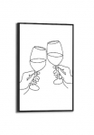 Reinders! Plakatas &raquo;Wein&laquo; K&uuml;che - Schwarz-Wei&szlig; - MDF - Line Art - 20x30 cm