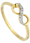JOBO Auksinis žiedas &raquo;Ring Unendlich&laquo; 375 Gold su 10 Zirkonia