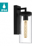 EGLO Sieninis &scaron;viestuvas &raquo;BOVOLONE sieninė lempa Stahl ir I&scaron; stiklo Au&szlig;enlampe IP44 E27 Lampe&laquo; E27 1 Stk. Sieninis &scaron;viestuvas L11 x H34 x AL155 cm juoda spalva 1X60W exkl.