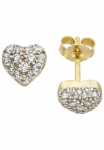 JOBO Pora auskarai &raquo;Herz&laquo; 375 Gold bicolor su 28 Zirkonia