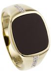 JOBO Žiedas &raquo;Ring su Onyx ir 12 Diamanten&laquo; 585 Gold bicolor