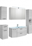 Saphir Vonios kambario baldų komplektas &raquo;Quickset 936 5 dalių su Glaswaschbecken ir LED-Spiegelschrank&laquo; rinkinys 5 Stk. dalys