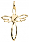 JOBO Pakabukas &raquo;Anh&auml;nger Kreuz su Herz&laquo; 375 Gold 25 mm