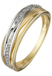 JOBO Auksinis žiedas 333 Gold bicolor su 18 Zirkonia