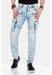Cipo & Baxx Kareivi&scaron;ko stiliaus džinsai &raquo;Jeans&laquo; su Deko-Zippern in Regular forma CD-435