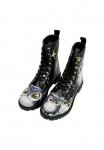 DOGO Suvarstomi batai &raquo;Long batai suvarstomi ilgaauliai batai Owls Family Black Moterims Stiefeletten&laquo; Handgefertigt