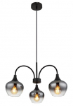 GLOBO LIGHTING &Scaron;viestuvas &raquo;MAXY&laquo; E27 1 Stk. H&auml;ngelampe/Pendelleuchte/Glas rauchfarben/H&ouml;he k&uuml;rzbar/Esstisch