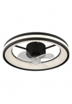 GLOBO LIGHTING Lubinis &scaron;viestuvas &raquo;GATIAN&laquo; LED-Modul 1 Stk. Ventilator/ B&uuml;ro / Wohnbereich / miegamojo kambario baldai / juoda spalva / ovali