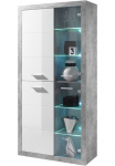 HBZ Indauja &raquo;Stone wei&szlig; blizgus pavir&scaron;ius Wohnzimmerschrank BxHxT 92x194x37 cm&laquo; 1 Stk. dalys su 2 durys 2 Stiklinės durelės 4 lentyna 4 stiklinės lentynėlės 2 feste Grindų danga