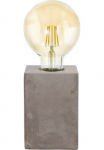 EGLO Stalinis &scaron;viestuvas &raquo;PRESTWICK stalinė lepma Grau Keramik Beton-Optik be Lampenschirm&laquo; E27 Nachttischlampe Deko E27 Industrial Schalter ant kabelis 9x9x13 cm
