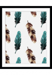 queence Paveikslas &raquo;Frida&laquo; Federn | Kunst HD Premium Poster-Druck ir Holzrahmen