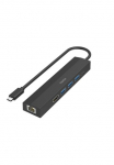 Hama USB-Adapter &raquo;USB-C Multiport skaitytuvas dėl Kompiuteris su 6 Ports USB-A USB-C HDMI LAN&laquo; USB-C zu HDMI | RJ-45 (Ethernet) | USB laikmena Typ A | USB-C 15 cm Kompiuteris įkroviklis Garso kolonėlė i&scaron;maniajam telefonui Kompaktinis juoda spalva