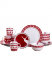Retsch Arzberg Servizas &raquo;Geschirr-Set Service Nordic Reindeer Winter Advent Weihnachten&laquo; Rentier-Design 16 Teile dėl 4 asmenys