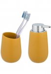 WENKO Badaccessoire-Set &raquo;Badi&laquo; Indelis skystam muilui ir Dantų &scaron;epetėlių indelis i&scaron; auk&scaron;ta kokybė Keramik