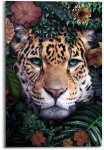 Reinders! Paveikslas &raquo;Wandbild Leopard Blumenkranz - Jungle - Farbenfroh&laquo; Leopard 1 Stk. dalys