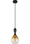 GLOBO LIGHTING &Scaron;viestuvas &raquo;ALADDIN&laquo; E27 1 Stk. Pendelleuchte/goldfarben/Glas rauchfarben/amber/H&ouml;he k&uuml;rzbar