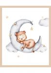L&uuml;ttenh&uuml;tt Paveikslas su grotelės &raquo;oder Plakatas Schlafender Affe ant Mond su Sternen&laquo; Affen | Affenbilder | Fantasy | Tiere 1 Stk. dalys HD Premium ra&scaron;tas