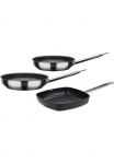 GSW Keptuvių rinkinys &raquo;Le Chef PROFI&laquo; lieto aliuminio rinkinys Keptuvė &Oslash; 24 cm 2 l &Oslash; 28 cm - 3 l 1x grilio keptuvė &Oslash; 28 cm 3 l 3 Stk. dalys Indukcinė