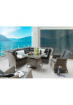 Destiny Garten-Essgruppe &raquo;PALMA LUNA&laquo; 2x Schenkel 1x Eckmodul 2x Fotelis 1x stalas ir atrama 16 Stk. dalys Aliumininis Polyrattan