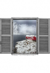 queence Sienos lipdukai &raquo;Norwegen Winter&laquo; Sienų lipdukai paveikslas selbstklebend 3D langas