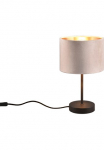 OTTO home Stalo &scaron;viestuvas &raquo;Jerrett stalinė lepma su Samtschirm beige / gold auk&scaron;tis 33 cm &Oslash; 20cm&laquo; E27 1 Stk. warmwei&szlig; - kaltwei&szlig; stalinis &scaron;viestuvas su Schnurschalter 150cm kabelis exkl 1x E27 lemputės