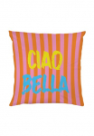 queence Dekoratyvinė pagalvėlė &raquo;Ciao Bella gestreift&laquo; Beidseitig ra&scaron;tuotas Pagalvės užvalkalas pagalvė 40x40cm ir Užtrauktukas