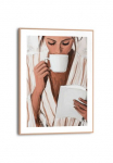 Reinders! Plakatas &raquo;Relaxing Time&laquo; Wohnzimmer - Frau - Kaffee - Lesen - Braun - MDF - Menschen - 30x40 cm
