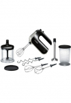 BOSCH Rankinis plakiklis &raquo;HomeProfessional MFQ4885DE 2x Edelst. &Scaron;luota 1x Knethaken schwarz&laquo; 575 W 5 keletas sluoksnių Turbostufe Smulkintuvas Mixfu&szlig; Mixbecher pagamintas in Europe