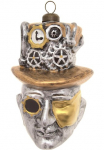 Krebs Glas Lauscha Krebs I&scaron; stiklo Lauscha Eglutės žaisliukai &raquo;Steampunk Kopf Silber/Gold 11cm&laquo; Eglutės žaisliukai i&scaron; I&scaron; stiklo mundgeblasen handgefertigt figurėlė