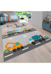 Paco Home Vaiki&scaron;kas kilimas &raquo;Bino 578&laquo; rechteckig 4 mm auk&scaron;tis Vaiki&scaron;kas kilimas Motiv Autos & Žaislas vaikų kambario baldų komplektas