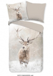 good morning Patalynės užvalkalai &raquo;Snowydeer&laquo; 2 Stk. flanelė Biber medvilnė Winter Warm Wendeoptik Reh Hirsch rusvai gelsvas